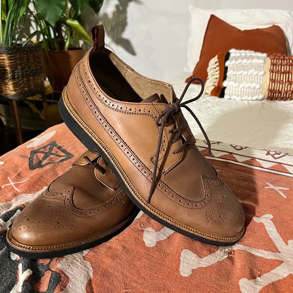 Size 13 Men's Polo Caramel Leather Shoes